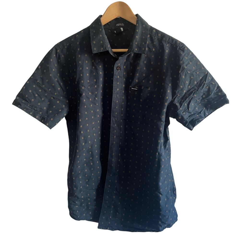 Volcom button down shirt blue size med